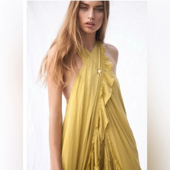 Free People Asymmetrical Yellow Dress - Picture 4 of 6